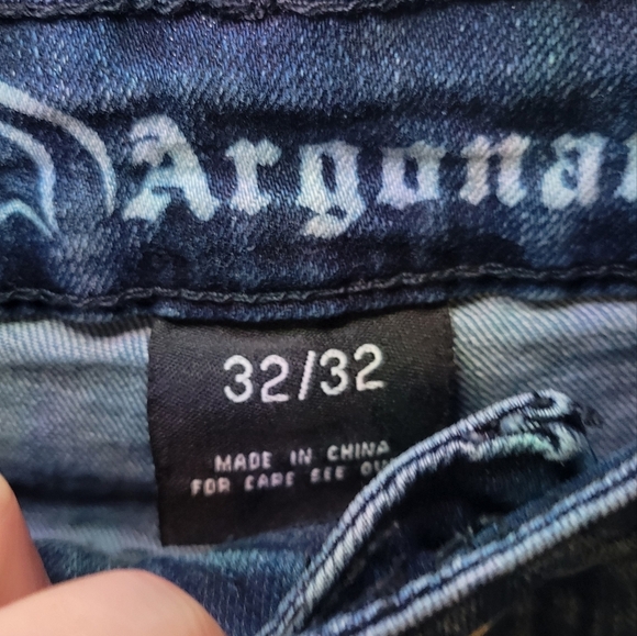 Argonaut Nation distressed jeans 32x32 skinny mens - Picture 2 of 4